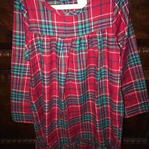Gymboree Red Green Plaid Nightgown Christmas Girls Size 7-8